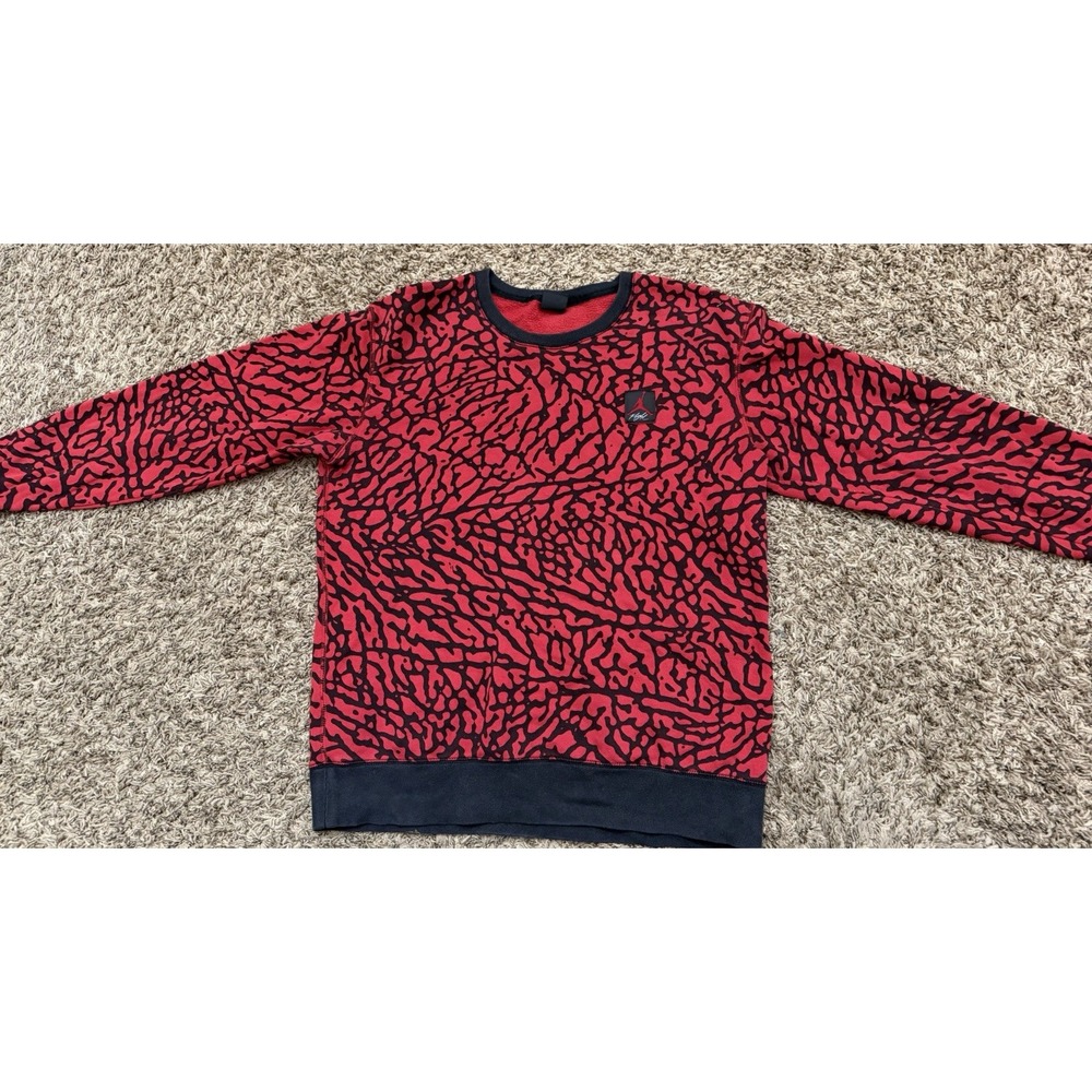 Nike Air Jordan Prime Flight Elephant Print Crewneck Sweatshirt Men's Sz Large